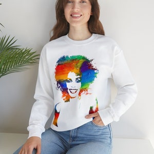 Vintage Retro 80s themed Whitney Houston fan art Unisex Crewneck Sweatshirt for Whitney Houston fans