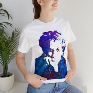 Vintage Retro 90s themed John Bon Jovi painting fan art Unisex Jersey Short Sleeve Tee Shirt for Bon Jovi fans