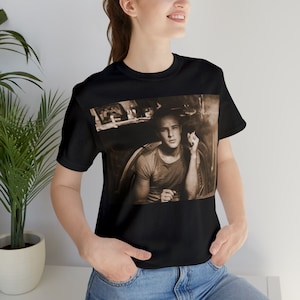 Maglietta retrò vintage, maglietta con il giovane Marlon Brando, vecchia maglietta del film di Hollywood, regalo per gli amanti del genere retrò.