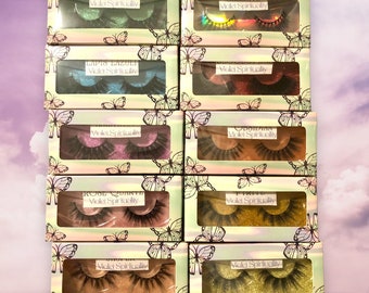 Various style false eyelashes, wispy, full volume, eyelashes with eyelash applier and wand