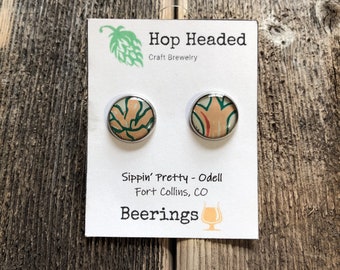 Flower Earrings - Recycled Beer Can Earrings - Beer Gifts for Women - Odell Brewing