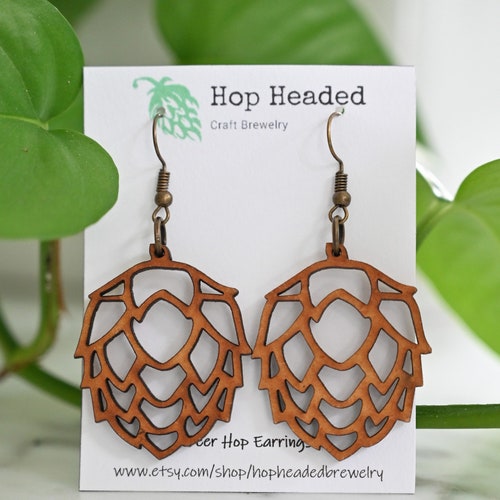 Sterling Silver Hop Flower Earrings Beer Lover Gift - Etsy