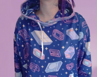 Harajuku Pastel Goth Gamer Hoodie - Creepy Cute Style for Gaming Nights with a Touch of Kawaii