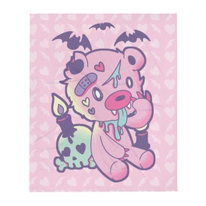 Kawaii Bear Pastel Goth Blanket