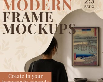 Minimal Modern Frame Mockup Pack, 2:3 Ratio Canvas Mockup Bundle, Wall Art Mockups, Instant Poster Mockup Set