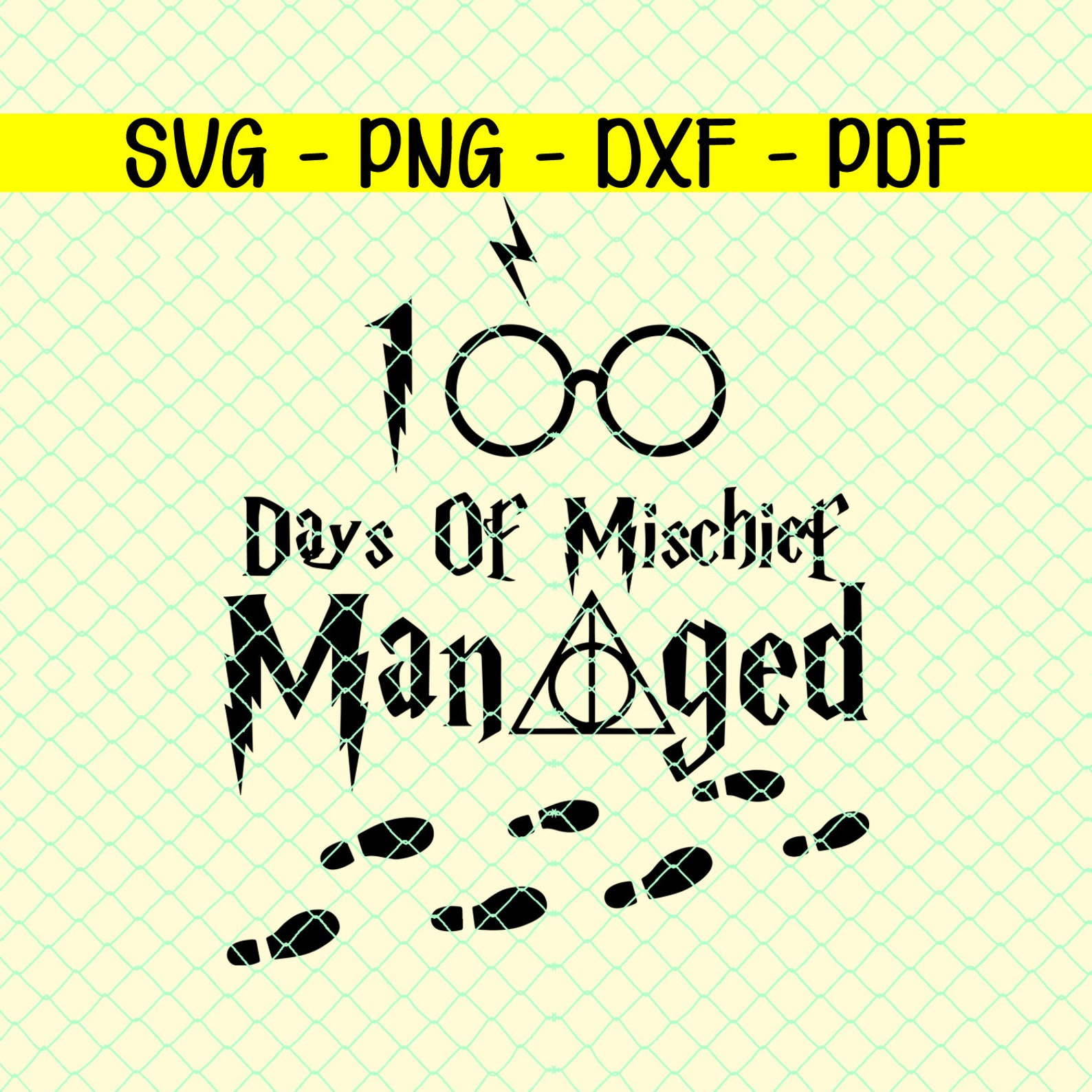 100 days of mischief managed svg png dxf pdf files 2 | Etsy