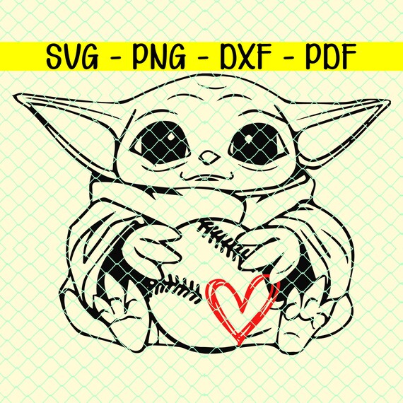 Download Baby Yoda Baseball Svg Png Dxf Pdf Files Baby Yoda Softball Etsy