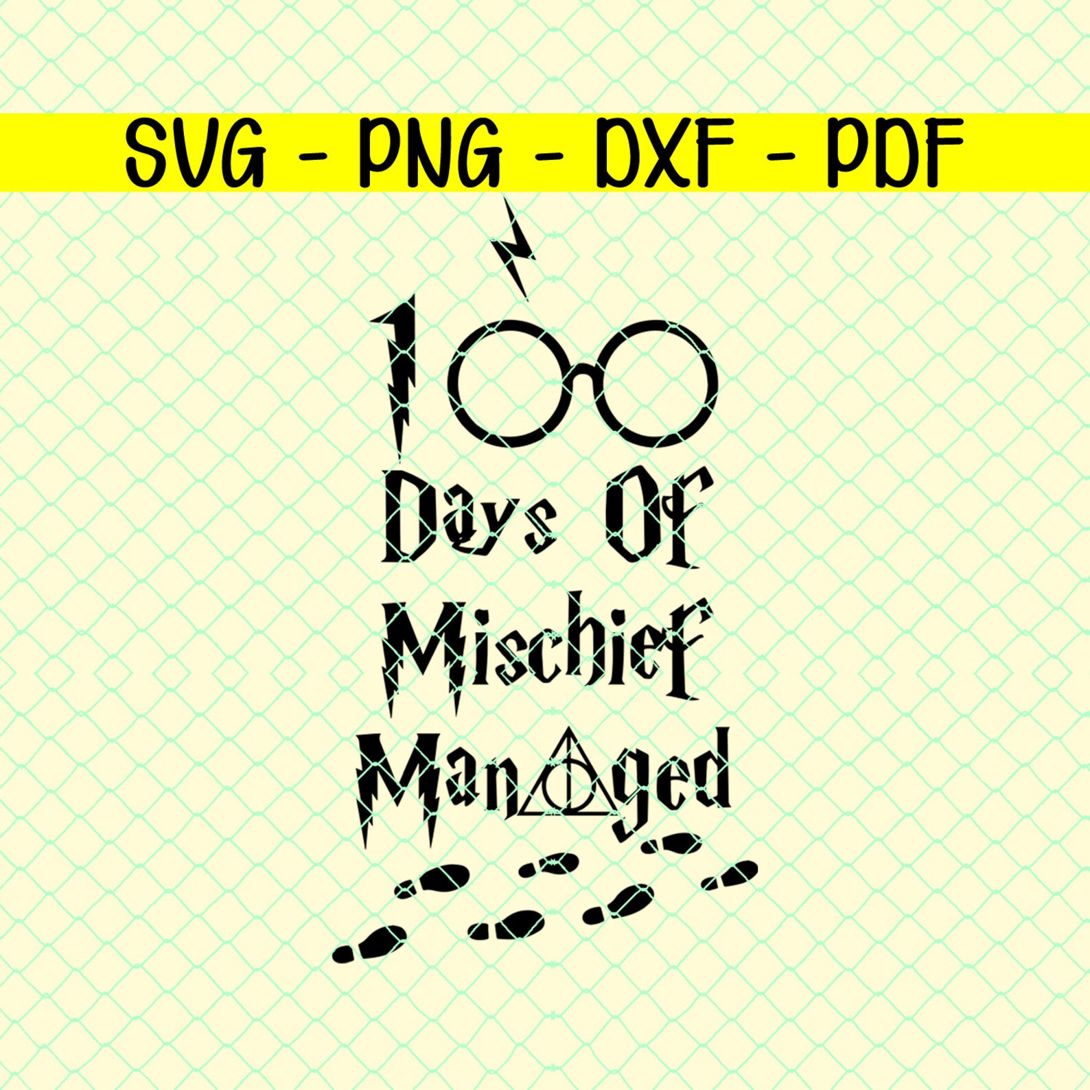 100 days of mischief managed svg png dxf pdf files | Etsy