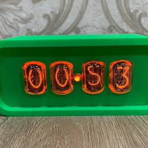 Nixie Tube Clock with Replaceable IN-12 Nixie Tubes, LED Backlight, Plastic Case