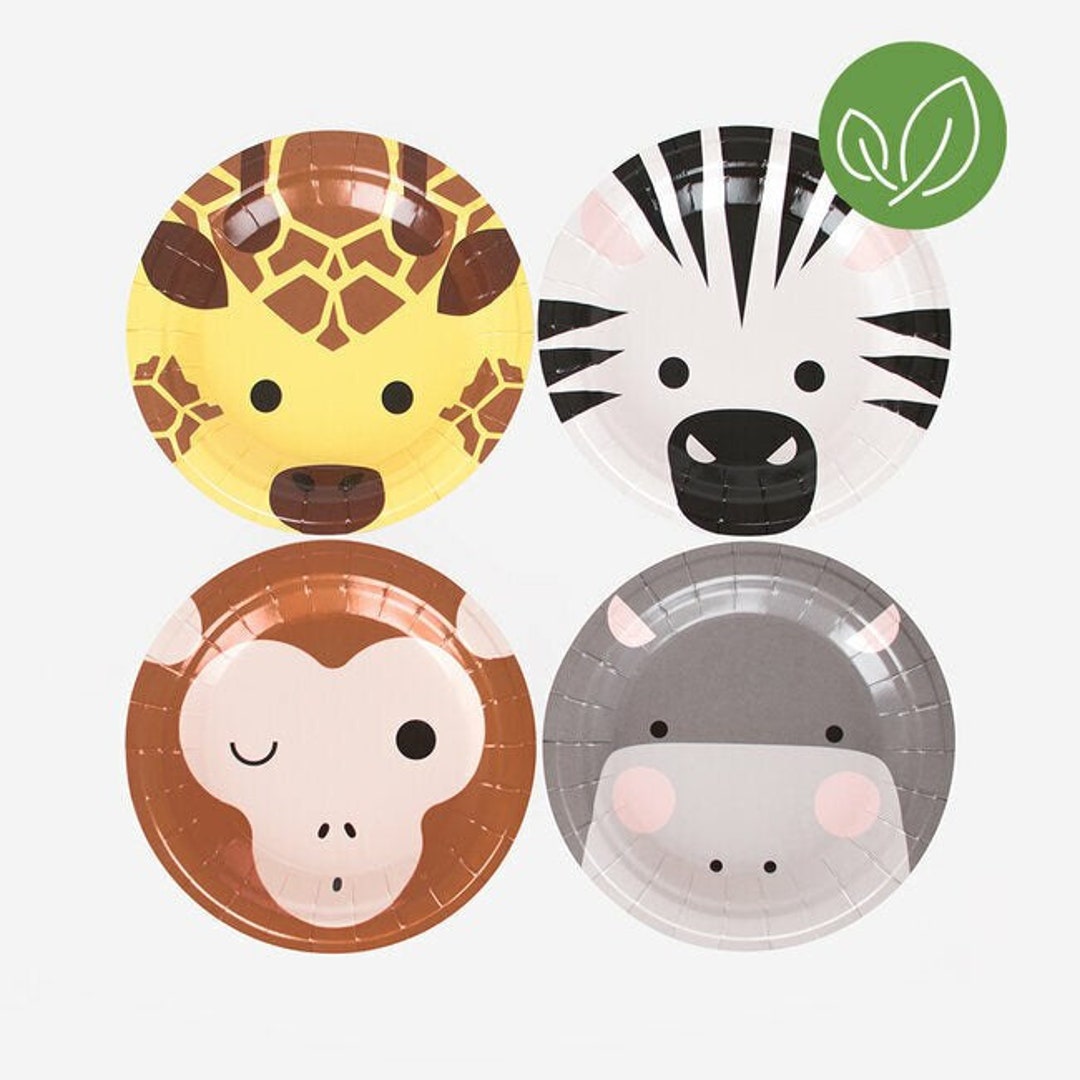 Safari Animals Paper Plates Jungle Party Eco Friendly Etsy