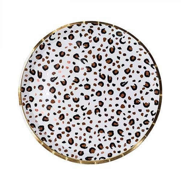 Leopard Dinner Plates - Black Spotted Plates - Black and Tan Party - Chic Dinner Plate - 60th Birthday - 21st Birthday - Animal Print Plates