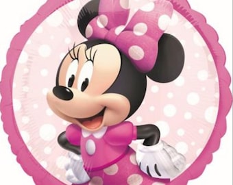 Fiesta de lazo rosa - Fiesta del ratón - Fiesta del ratón rosa - Globos de fiesta - Globos para niños pequeños - Globo de ratón mágico - Globo de Minnie - Minnie rosa
