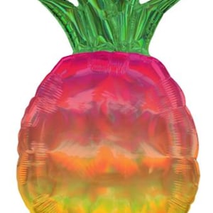 31&quot; Iridescent Pineapple Balloon - Tropical Party - Mylar Balloon - Holographic Balloon - Sweet Summer Party Decor