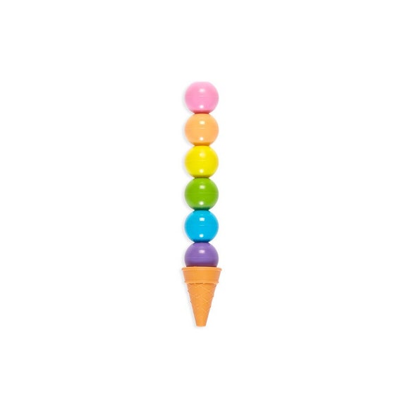 Rainbow Stacking Crayons, Ice Cream Party Favor, Gift for Kids 