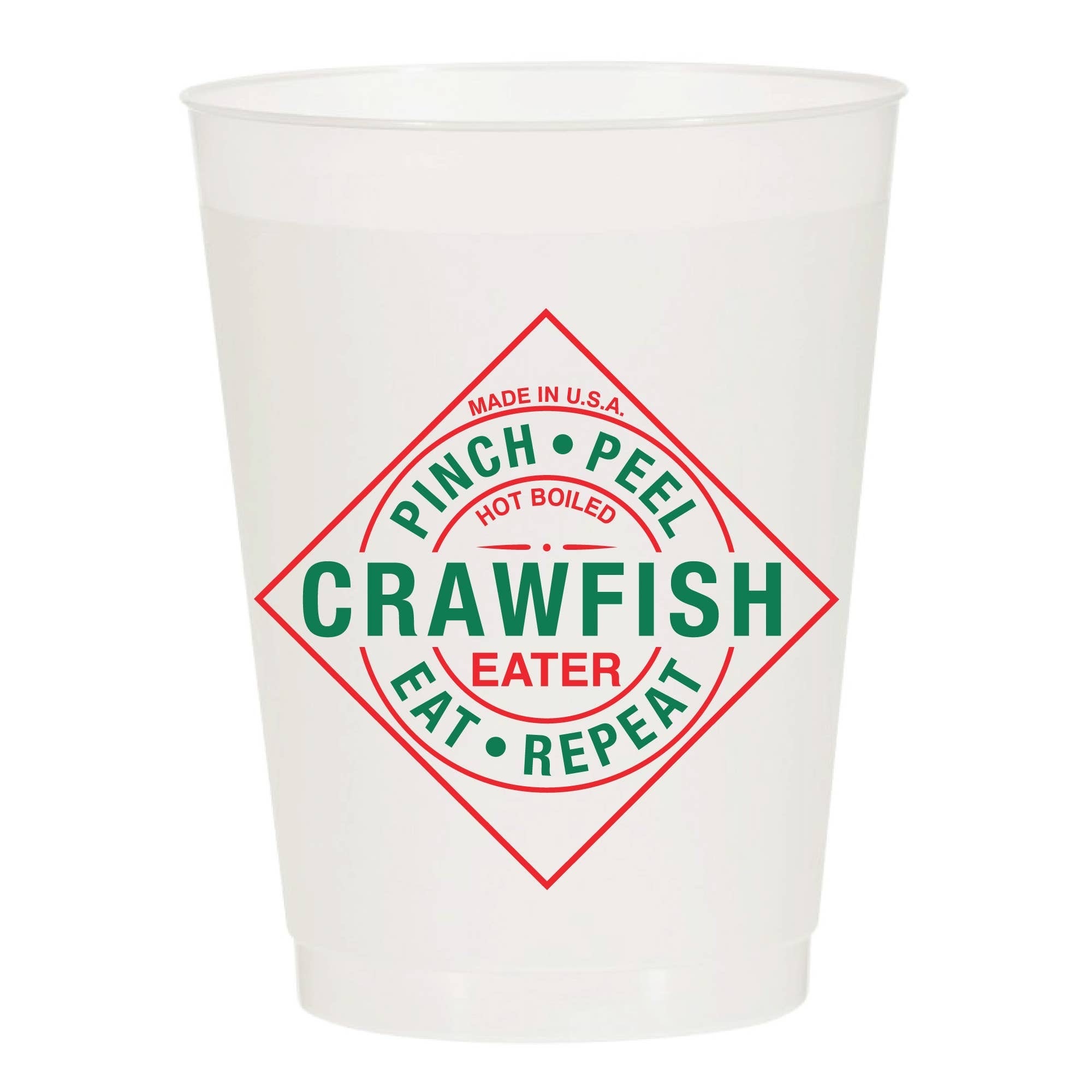 THE MARDI GRAS KREWE Crawfish Boil Disposable Cups- 50 Pack | Clear Plastic  Cups 16 Oz | Perfect Cups for Seafood, Crab, Crawfish Boil Party Supplies