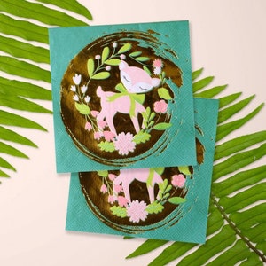 Woodland Party Decor - Baby Deer Napkins - Woodland Baby Shower - Baby Fawn Decor - Girly Woodland - Woodland Animals