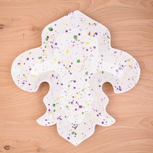 Fleur De Lis Platter - Mardi Gras Serving Tray - Mardi Gras Platter - King Cake Party Platter - Mardi Gras Dishes - Mardi Gras Decor
