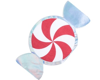 Red Peppermint Napkins - Candyland Napkins - Candy Party Supplies - Red and White Napkins - Valentine&#39;s Candy Napkins - Christmas Candy