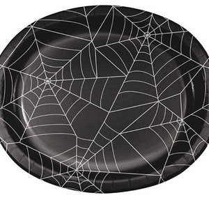 Halloween Plates - Large Webbed Plates - Spider Web Plate - Halloween Party - Spiderman Party - Charlotte's Web Party - Cob Web Plates
