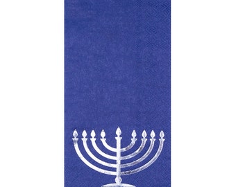 Menorah Napkins - Hanukkah Napkins - Hanukkah Celebration - Elegant Menorah Paper Guest Napkin - Menorah Paper Napkins - Foil Menorah Napkin