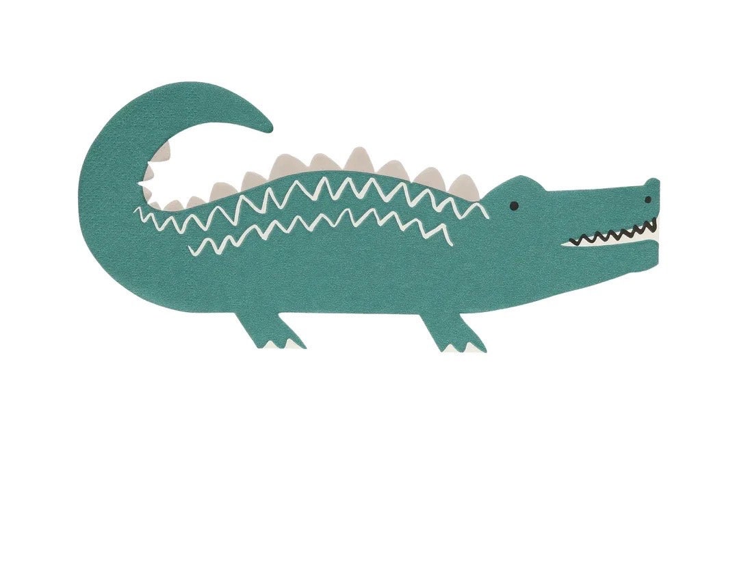Crocodile Napkins - Alligator Napkins - Lyle Lyle Party - Chomp Chomp Swamp Party - Jungle Party - Peter Pan Party - Creepy Crawly Party