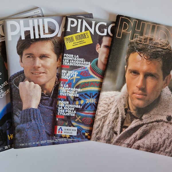 Magazines de tricots pour hommes Phidar,Pingouin, Welcomme