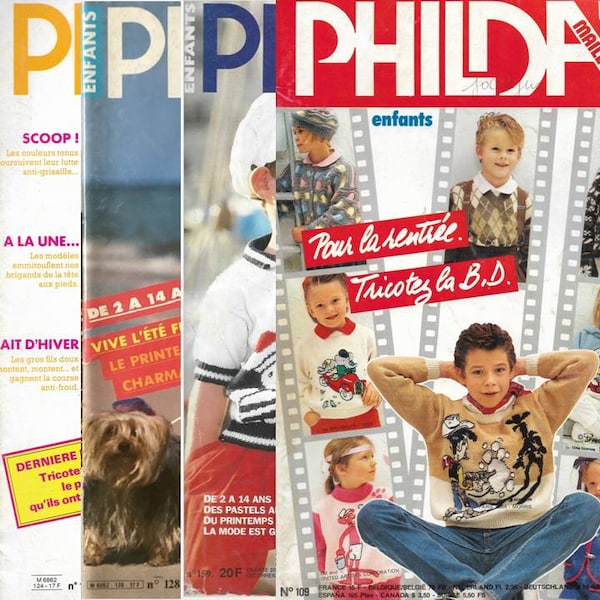 Magazines de tricots Phildar pour enfants - Eté ou Hiver