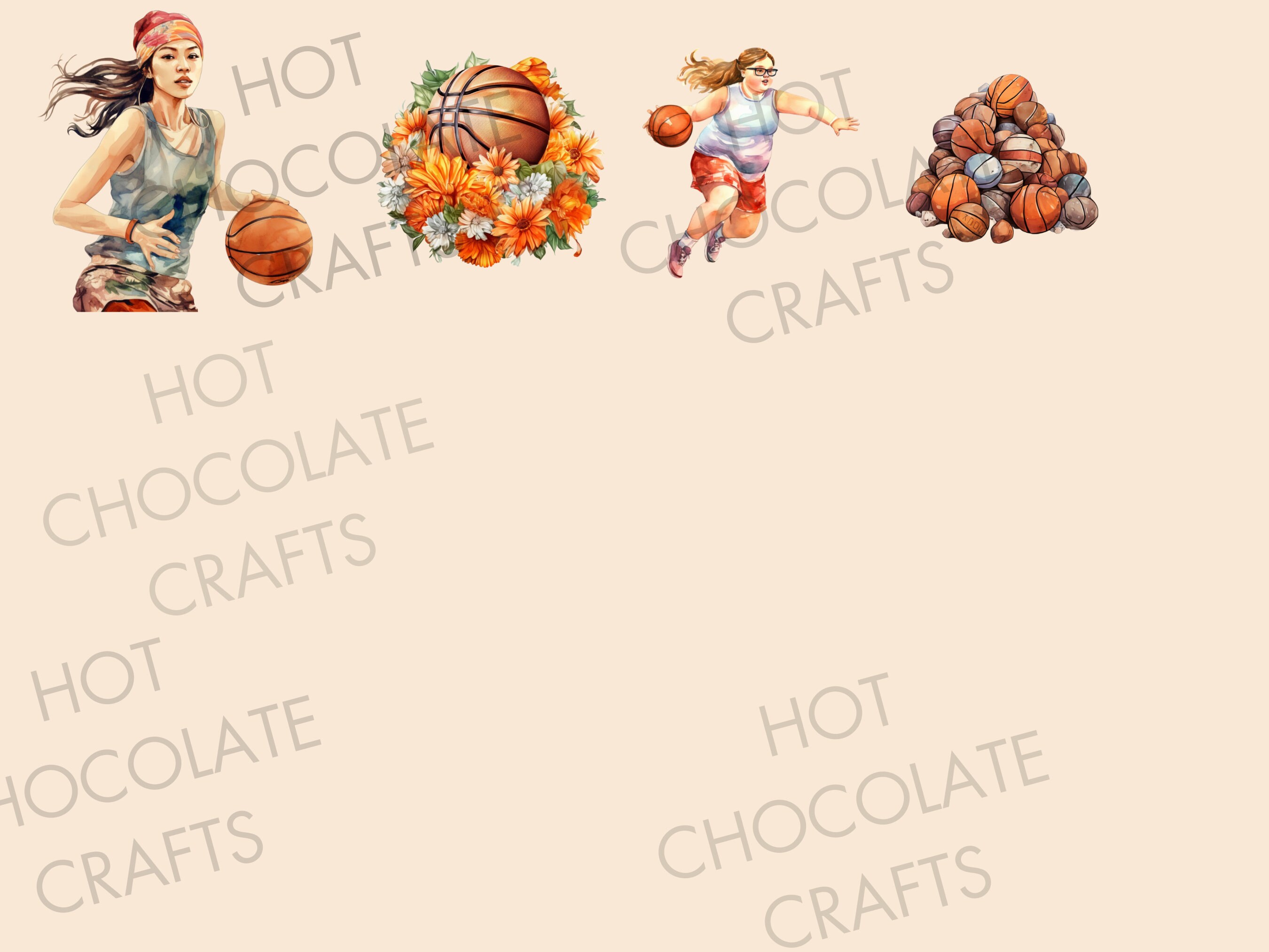 28 Basketball Watercolor Clipart PNG Sublimation Bundle Commercial Use ...