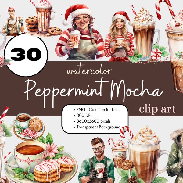 Peppermint Mocha Art Etsy