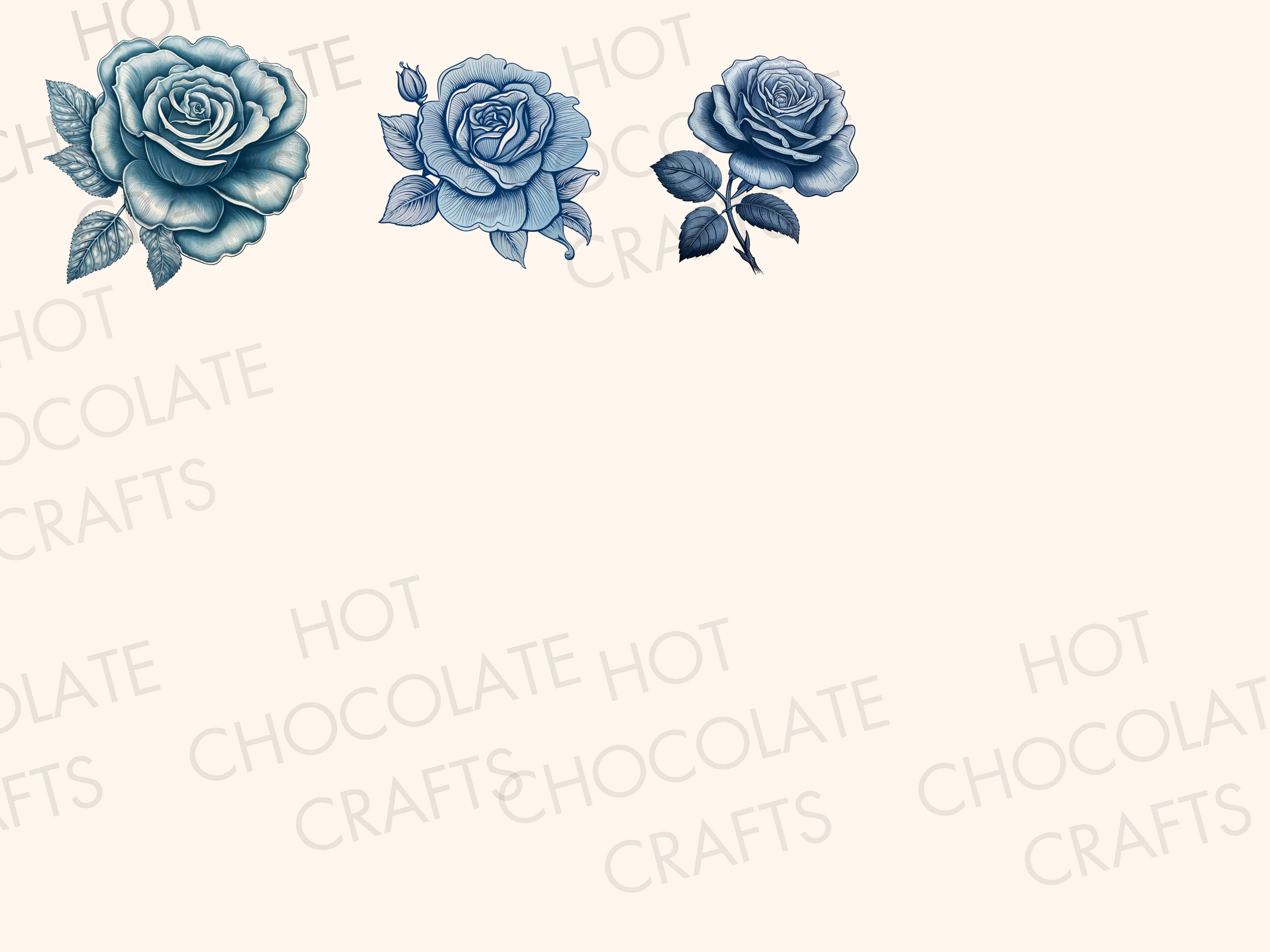 Free Printables Blue Vintage Roses