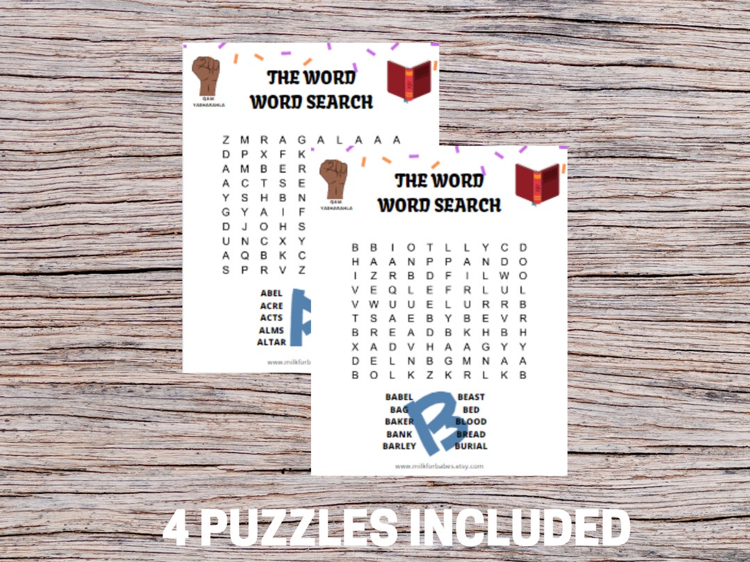 The Word, Word Search_easy 1 - Etsy