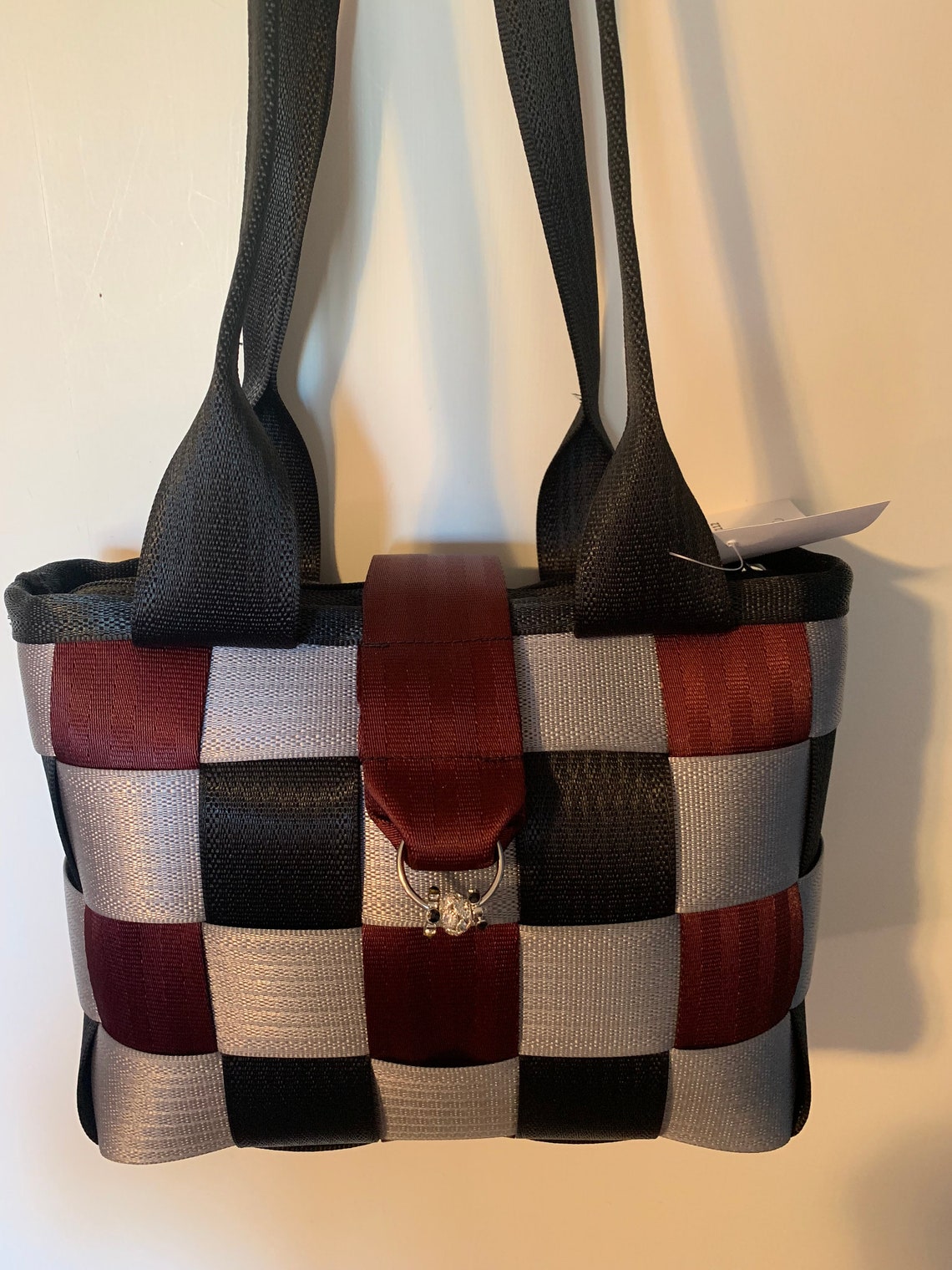 Seat belt purse with zipper and flap multi color weave Etsy