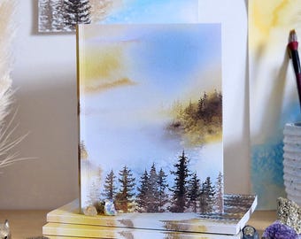 A5 Watercolor Sketchbook Golden Forest | Artist's Sketchbook Drawing Paper | Hardcover Fold-Out Cover | Nature Gift Made in France