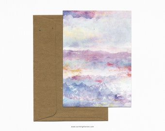 A6 Abstract Blue Purple Red Yellow Postcard | Colorful and Minimalist Art | Unique Artistic Card | Contemporary Gift & Design