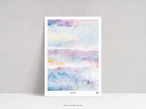 Poster A4/A3 Abstrait Bleu Violet Rouge Jaune | Édition Limitée Numérotée | Art Mural Coloré & Contemporain | Décoration Intérieure Moderne