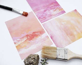 Set of 3 Watercolor Landscape Postcards