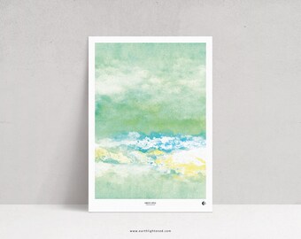 Limited Edition Green Abstract Landscape A4/A3 Poster | Contemporary & Nature Wall Art | Minimalist Zen Home Decor | Gift