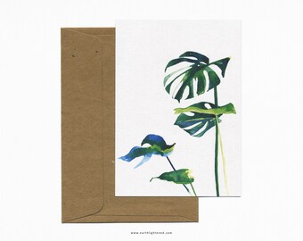 Postcard A6 Botanical Monstera Watercolor