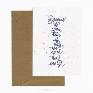 Carte postale A6 Citation inspirante sur les rêves