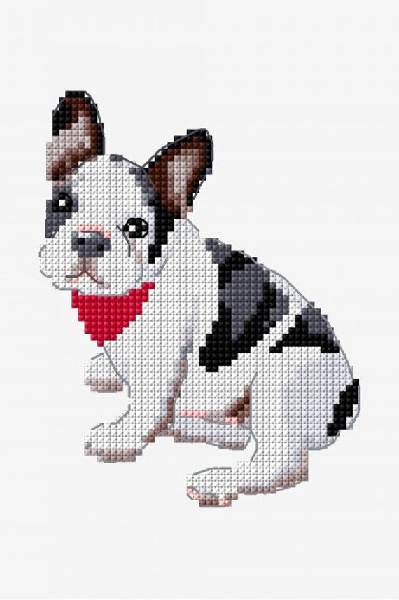 Completed French Bulldog Cross Stitch Etsy