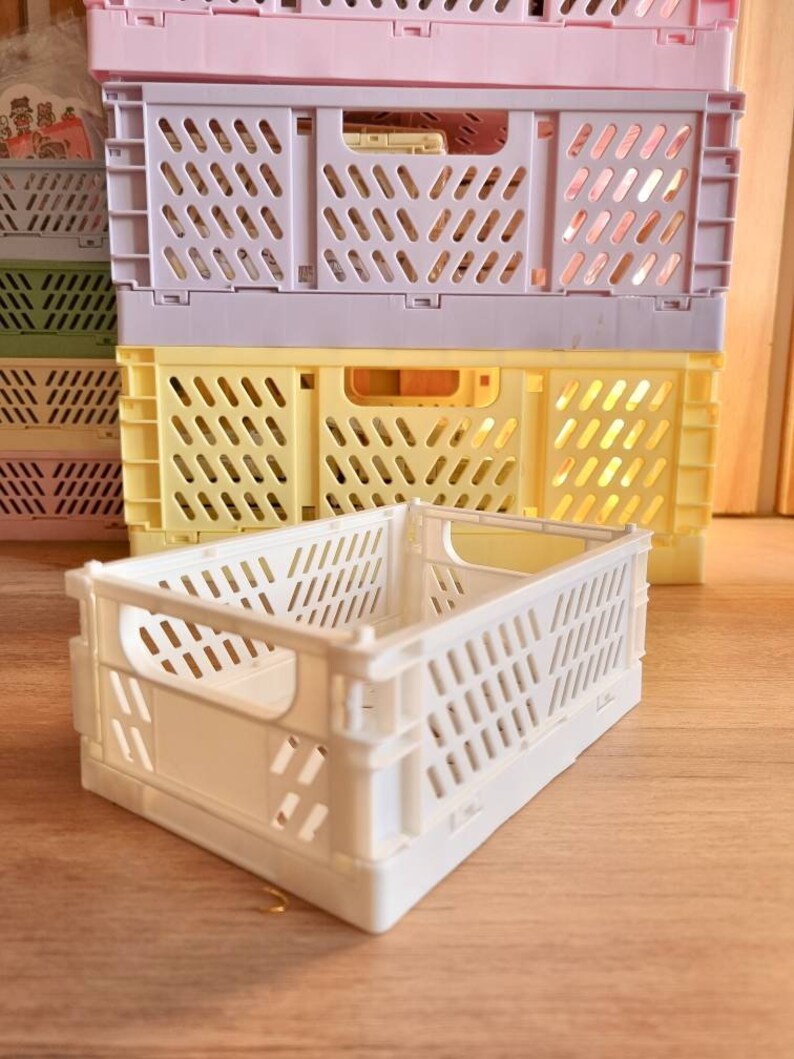 Mini Stackable Storage Crates Pastel Colours Desk Etsy