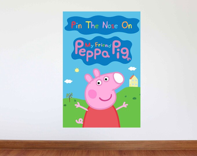 Pin Tail on Peppa Pig, Peppa Pig Party Game, Peppa Birthday Games, Pin ...