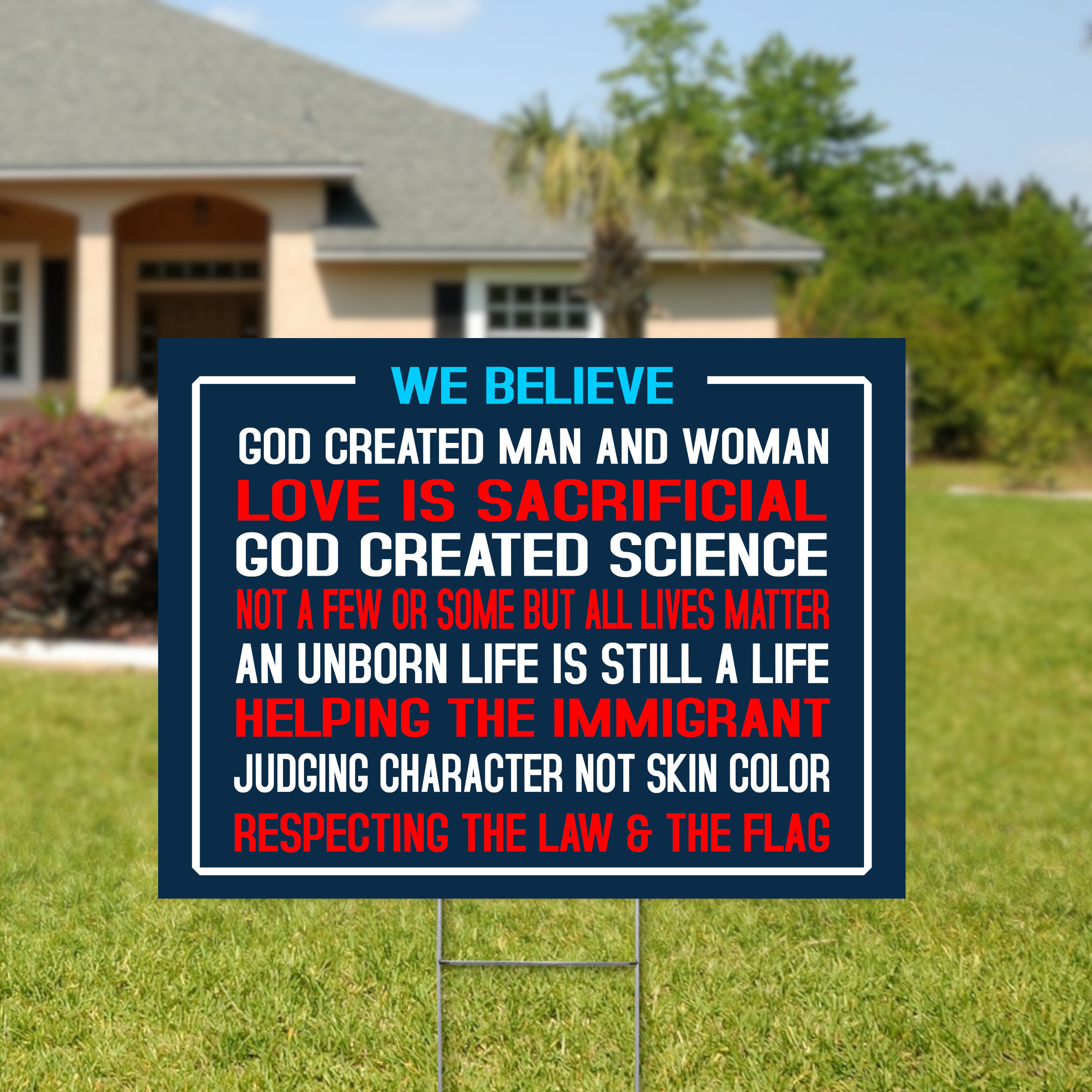 We Believe Conservative Yard Sign (colorful) - Etsy