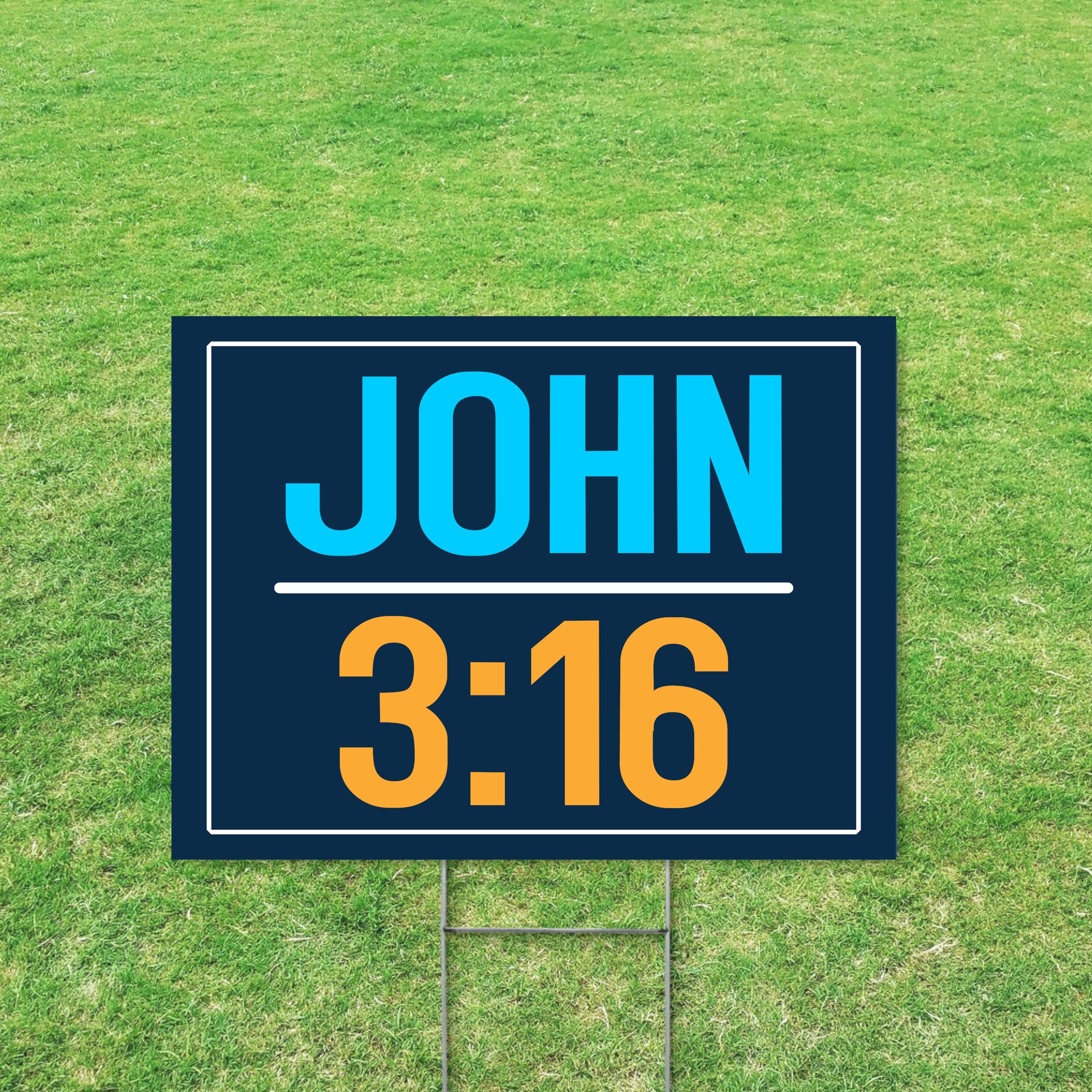 John 3:16 Yard Sign, Lawn Signs, Faith Yard Signs, Religious Yard Signs ...