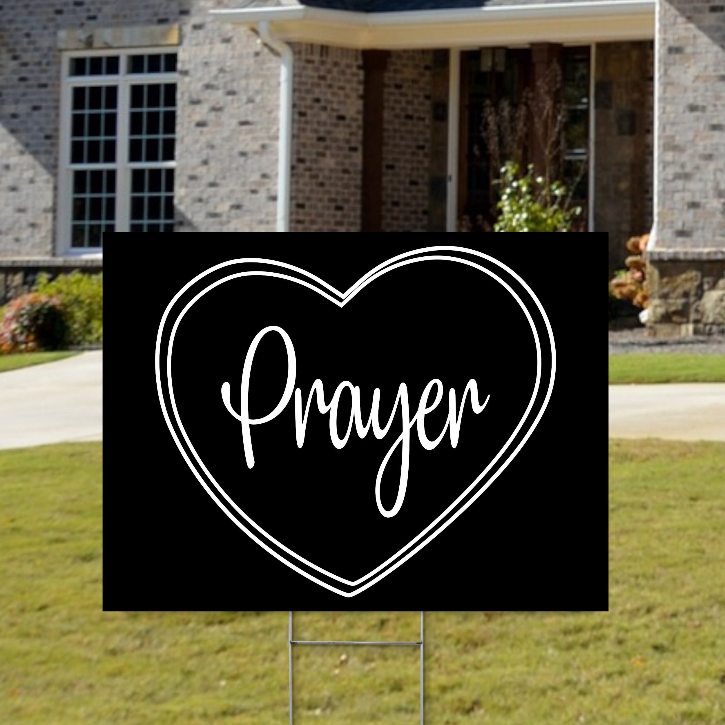 Prayer Heart Yard Sign Lawn Signs Faith Yard Signs Etsy