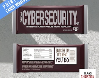 Tech Support Cyber Sicherheit Geschenkideen – Druckbare Candy Bar Wrappers Sofortiger Download – IT Guy, Computer Tech, Helpdesk, Cyber Sicherheit