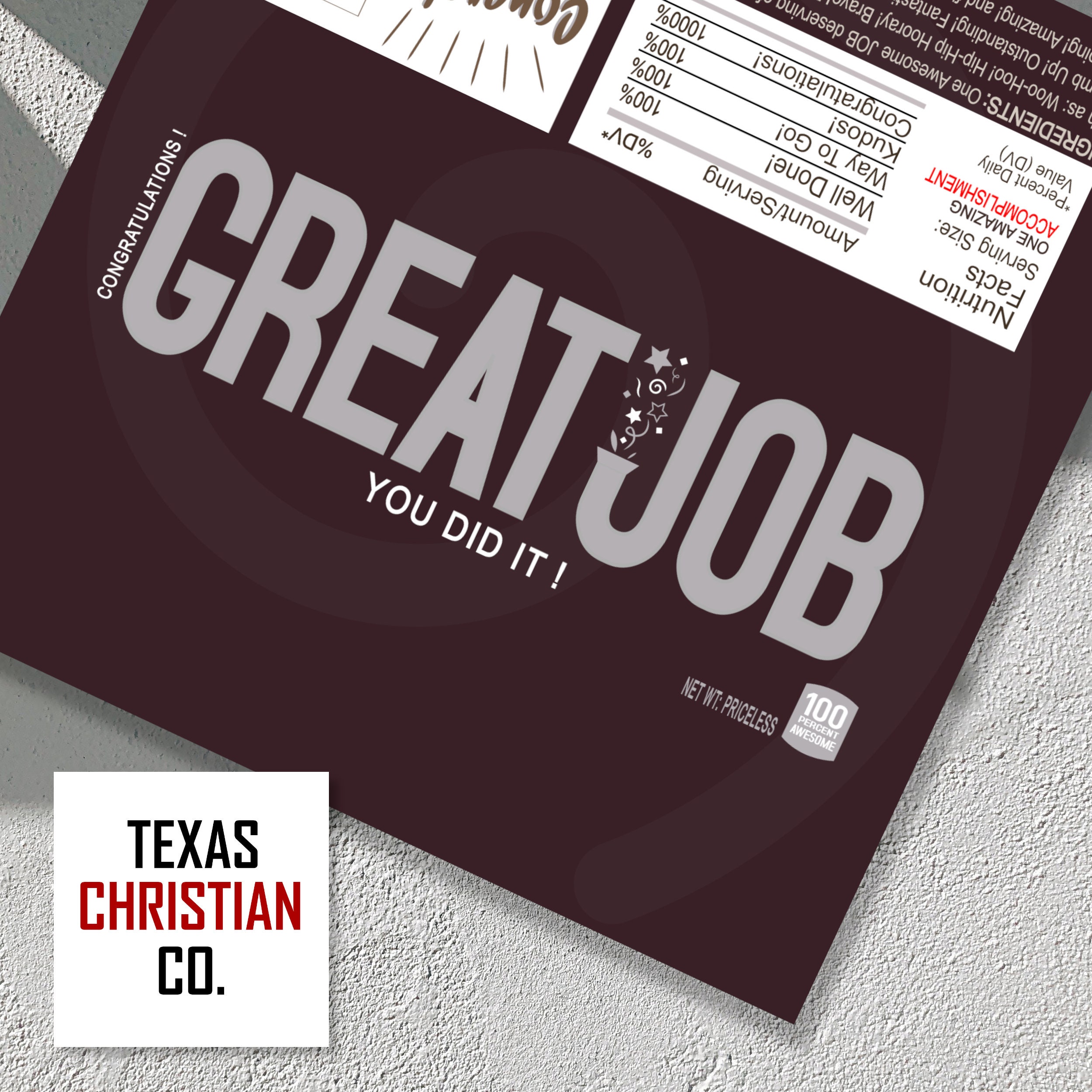 GREAT JOB Recognition Gift or Award – Printable Candy Bar Wrappers ...