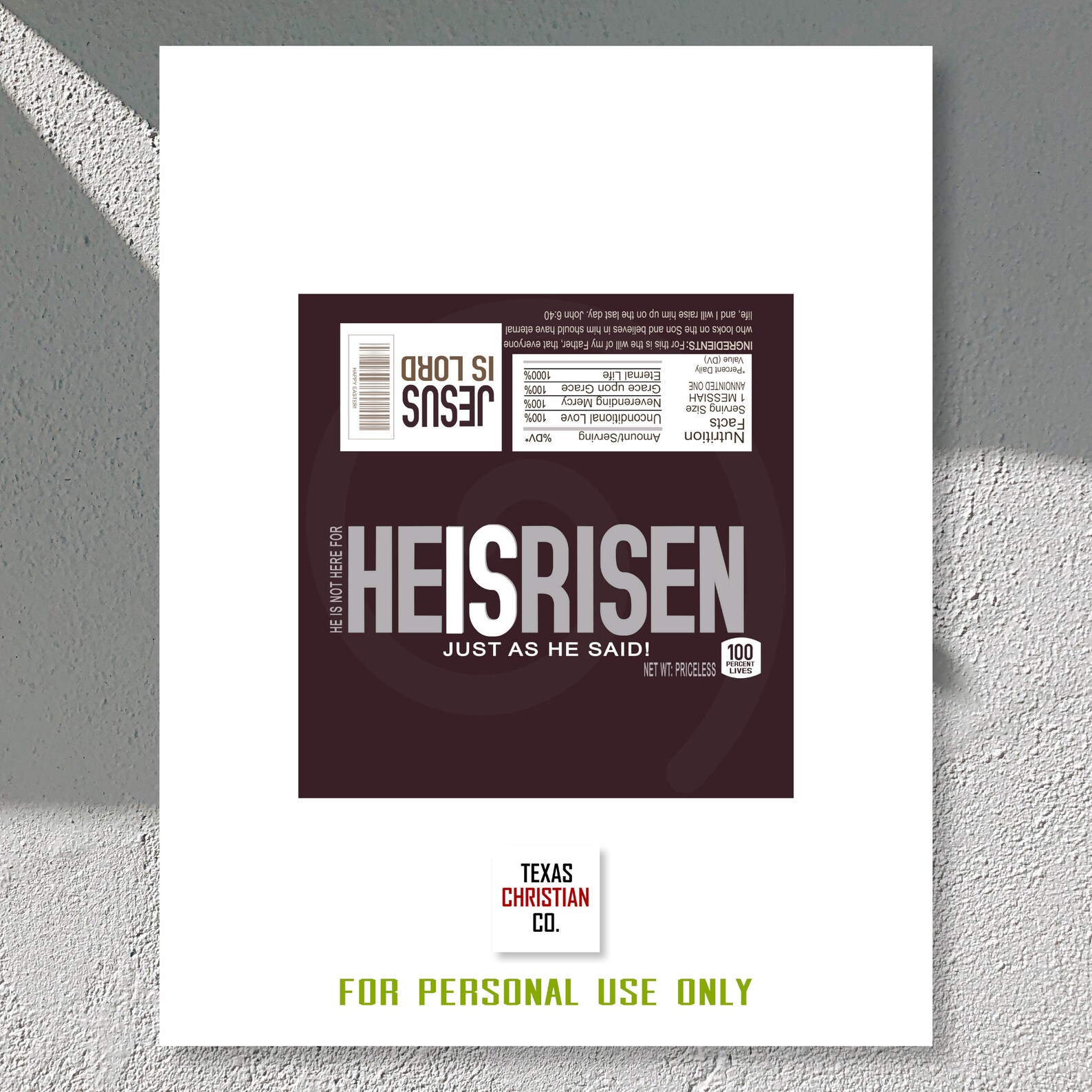 HE IS RISEN Easter Celebration Candy Bar Wrappers Printable - Etsy