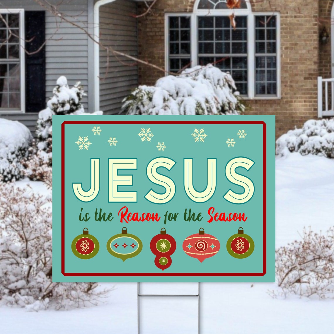 Jesus is The Reason for The Season Yard Sign 24 x | Etsy