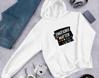 Mental Health shirt, Emotions Matter Emoticon Unisex Hoodie, Inspirational sweatshirt, Emoticon hoodie, Motivational top, Emoji sweatshirt